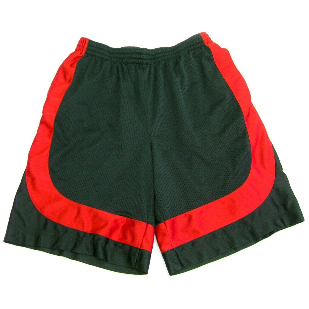 NIKE Men's (Size Large 32-34) Black Red Athletic Gym Shorts 2 Pockets Drawstring